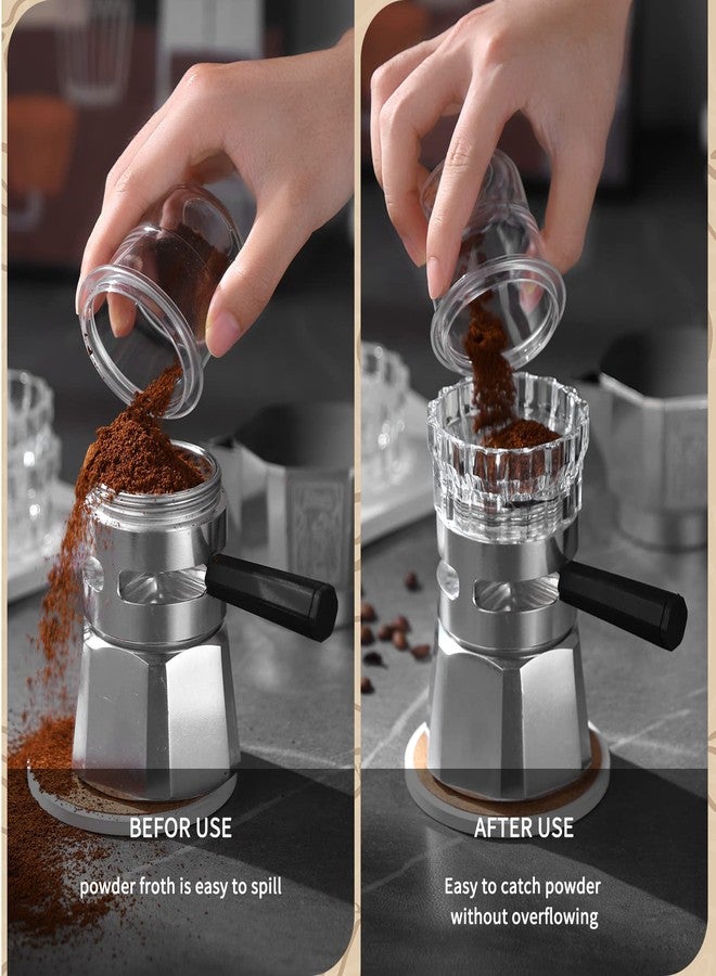 Bincoo Moka Pot Dispenser with 100pcs Filter Paper, Rotating Powder Filler, Funnel, Powder Receiving Cup, Moka Pot Accessories (Small - 2-3 Espresso Cup Gift Set) - Image 2