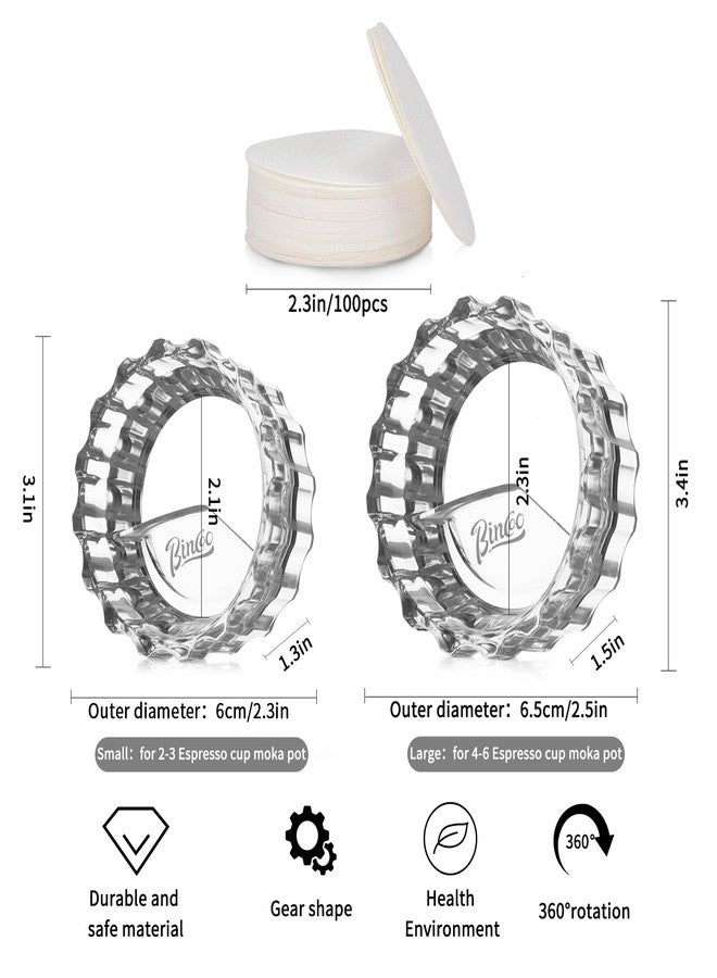 Bincoo Moka Pot Dispenser with 100pcs Filter Paper, Rotating Powder Filler, Funnel, Powder Receiving Cup, Moka Pot Accessories (Small - 2-3 Espresso Cup Gift Set) - Image 5