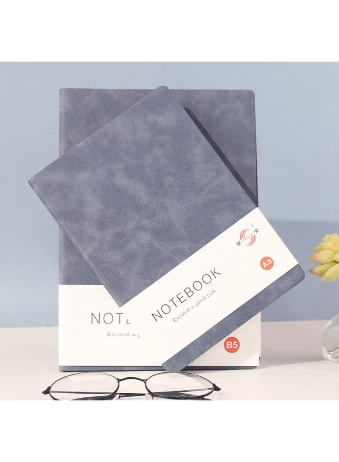 Shen Shi Shen Business Notebook, A5 Size, Skin-like Leather Cover, Vintage Style, Diary, Soft Cover Notebook, Jd25-100, Dark Blue, Customizable - Image 1