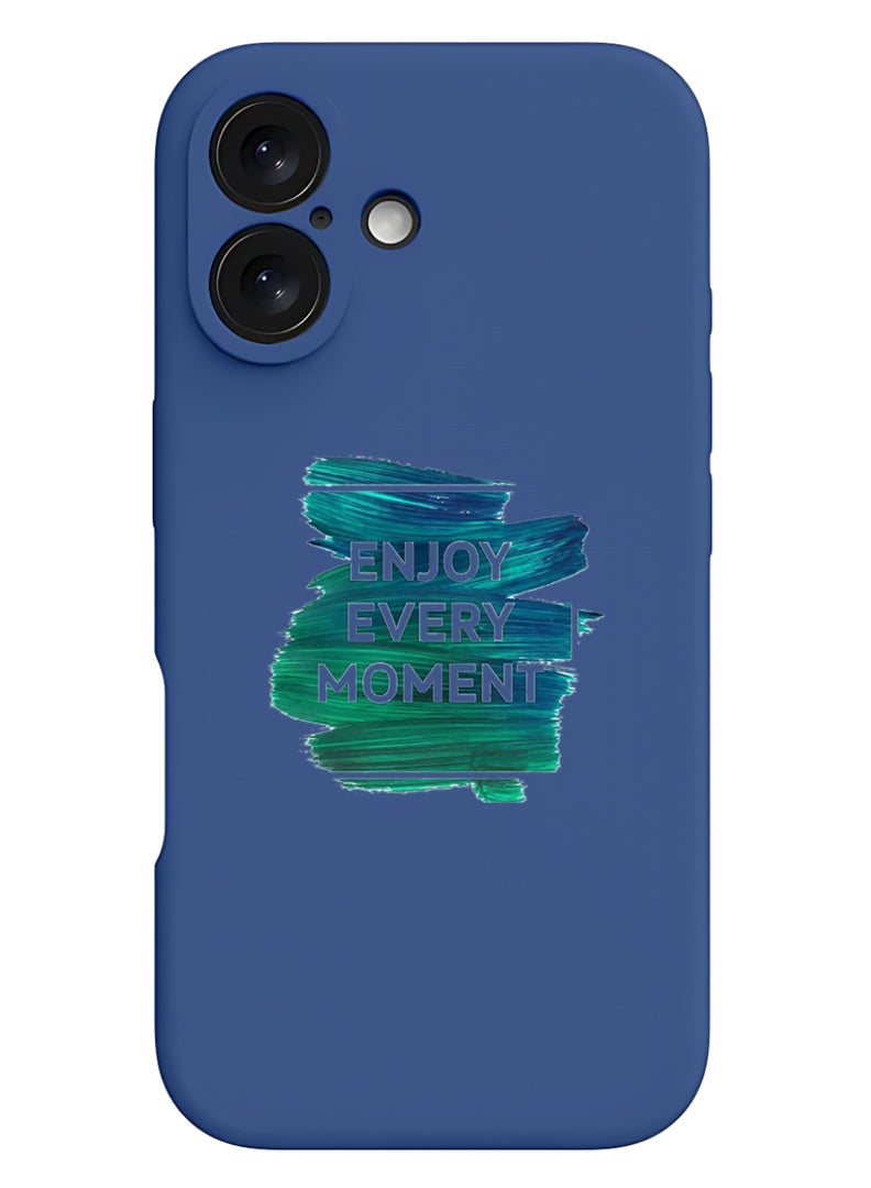 Theodor iPhone 16 Blue Protective Slim Fit Case Liquid Silicone Cover with Full Body Protection Anti-Scratch Shockproof Case For iPhone - Enjoy - Image 1