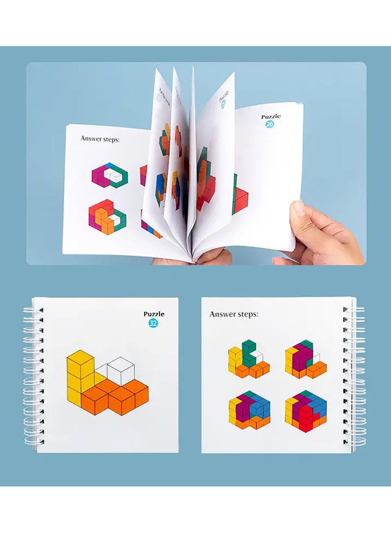 Excefore 3D Soma Cube Puzzle for Adults and Kids Brain Teaser Wooden Block Math Puzzle Cube Children's spatial logic sense training Montessori Educational Toys Gifts for Adults and Kids Ages 4+ - Image 2