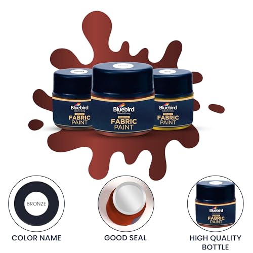 BLUEBIRD 6-Pack Fabric Paint, Pearlescent Colors, 0.85 Fl Oz each, Permanent Fabric Paints for Clothes - Image 2