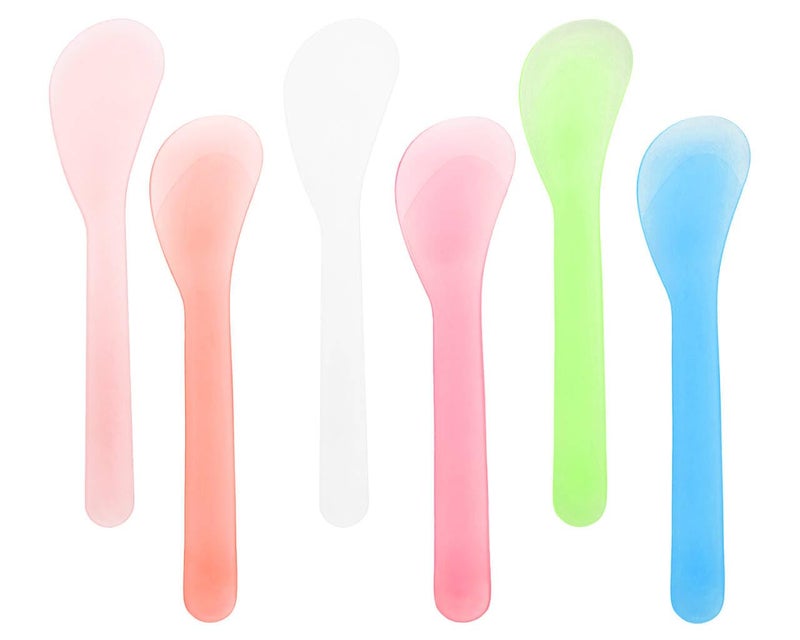 ONLYKXY 5inch Random Color Plastic Beauty Spoon Facial Cream Brush Makeup Scoop Mud Reusable Cosmetic Dig Scoop Spatula Mask Tip for Lotions Moisturizers Home Salon DIY Facemask Mixing Sampling (6) - Image 2