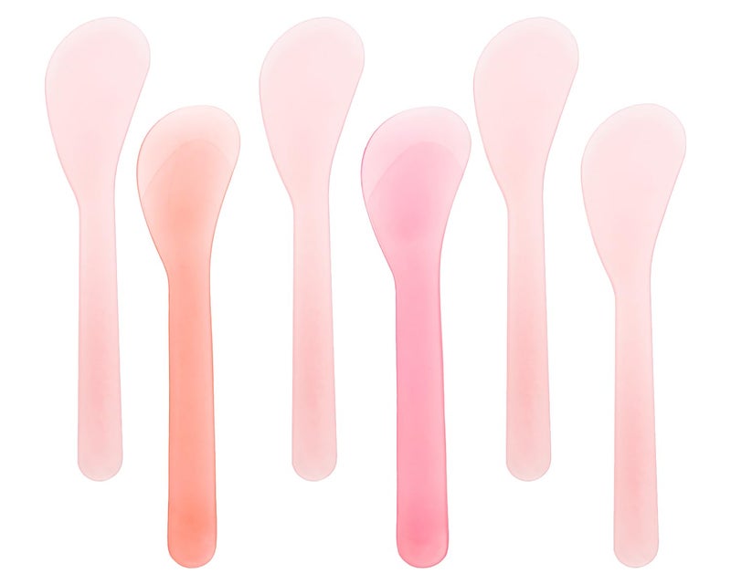 ONLYKXY 5inch Random Color Plastic Beauty Spoon Facial Cream Brush Makeup Scoop Mud Reusable Cosmetic Dig Scoop Spatula Mask Tip for Lotions Moisturizers Home Salon DIY Facemask Mixing Sampling (6) - Image 1