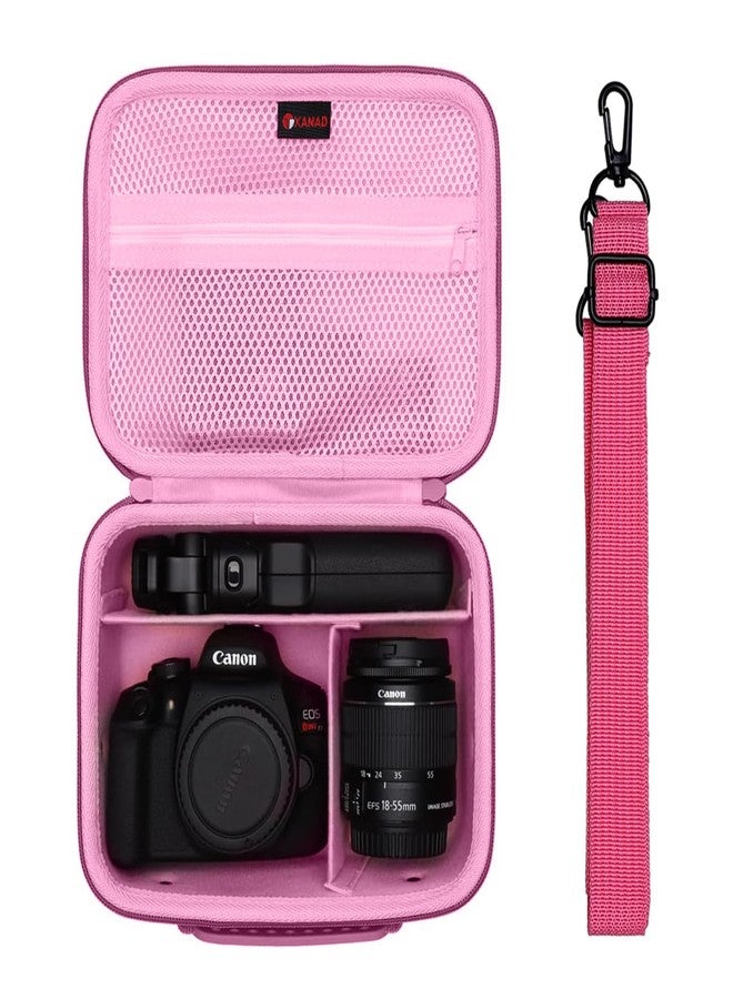 XANAD Camera Case Compatible with Canon EOS Rebel T7/R50/R6 Mark II/R100/R50 V/T6/R8/R10/R5 Mark II/RP/R7/5D Mark IV/SL3/R5/T100 DSLR SLR Camera,Lens,Tripod,with Shoulder Strap and 4 Dividers(Pink) - Image 1