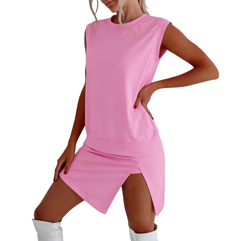 and Fashion Set 2026 New Summer Style Elegant Slim-Fit Sleeveless Trendy Top and Skirt-Pants Two-Piece Set - Image 3
