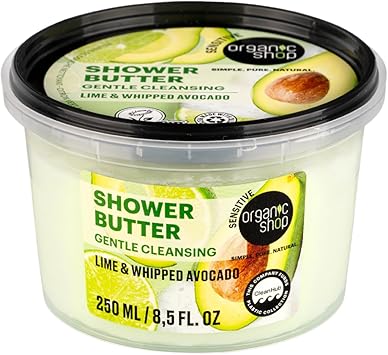 Organic Shop Gentle Cleansing Shower Butter Lime and Whipped Avocado 250 ml - Image 1