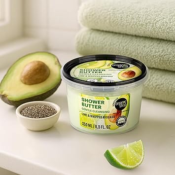 Organic Shop Gentle Cleansing Shower Butter Lime and Whipped Avocado 250 ml - Image 3