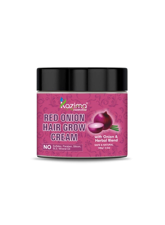 KAZIMA Red Onion Hair Growth Cream with Onion Oil & Herbal Blend, 100g - Image 1