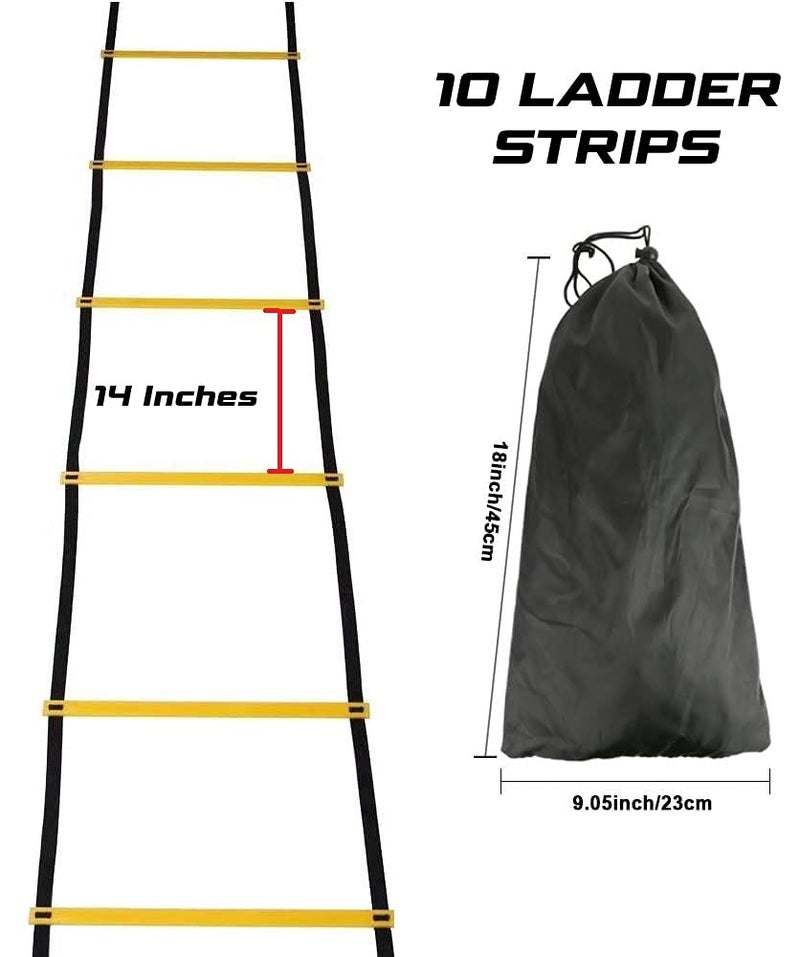 Kobo Sports 4 Meter Fixed Agility Ladder Agility Training Ladder Speed Flat Rung with Carrying Bag - Image 2