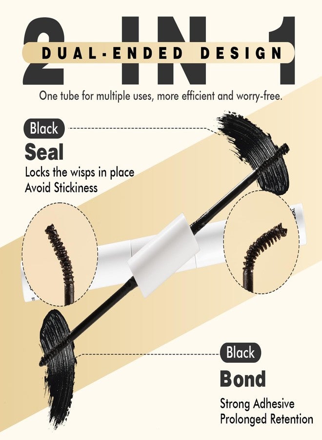 GOLLEE لاصق رموش ومثبت مقاوم للماء يدوم طويلاً 2 في 1 لاصق مجموعات الرموش لتمديد الرموش سهل الاستخدام في المنزل مناسب للعيون الحساسة - Image 3