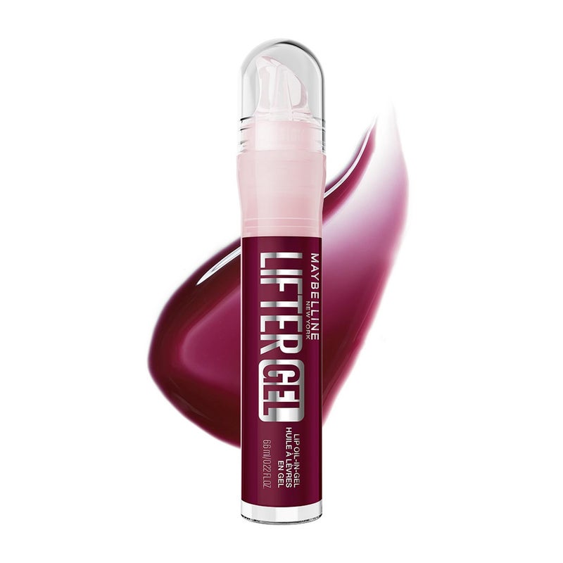ميبيلين نيويورك Maybelline New York Lifter Gel Oil-in-Gel Lip Gloss 008 Berry Twist، لمعان زجاجي، تركيبة مرطبة بحمض الهيالورونيك وزيت الباشن فروت - Image 1