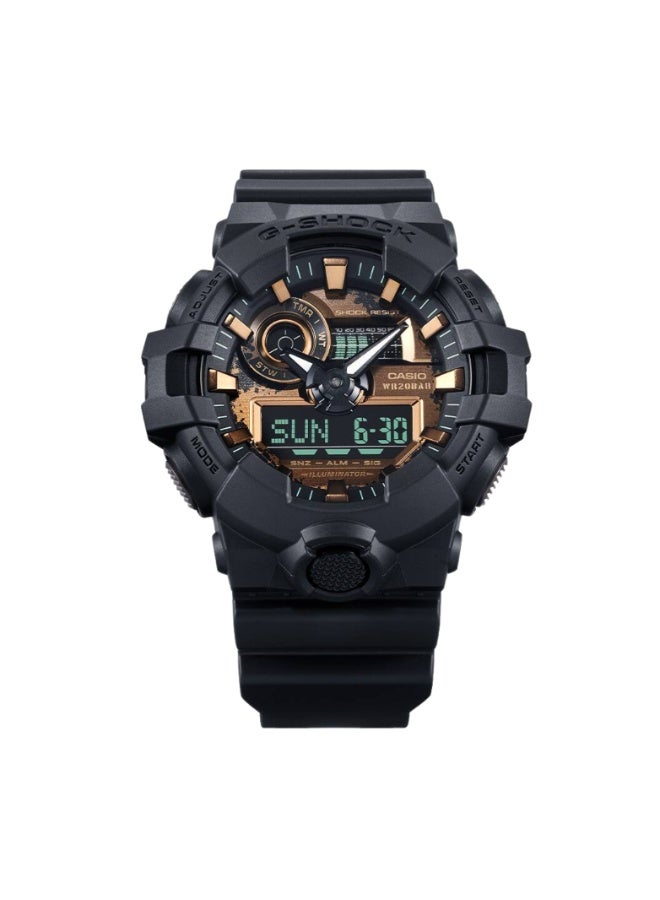 CASIO G-SHOCK GA-700RC-1ADR Analog-Digital Men’s Watch, Shock Resistant, 200M Water Resistant, Black Resin Strap - Image 2