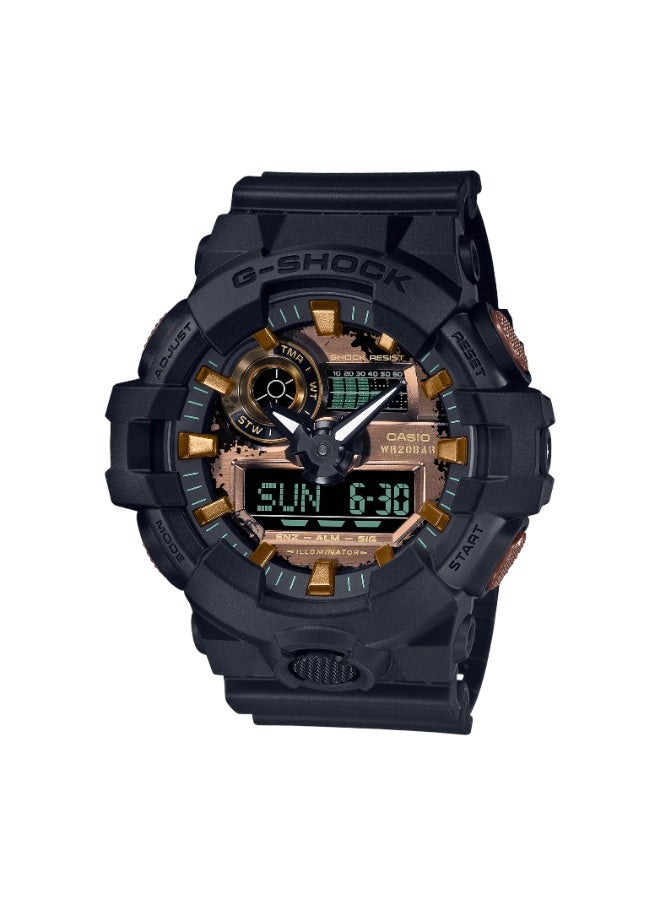 CASIO G-SHOCK GA-700RC-1ADR Analog-Digital Men’s Watch, Shock Resistant, 200M Water Resistant, Black Resin Strap - Image 1