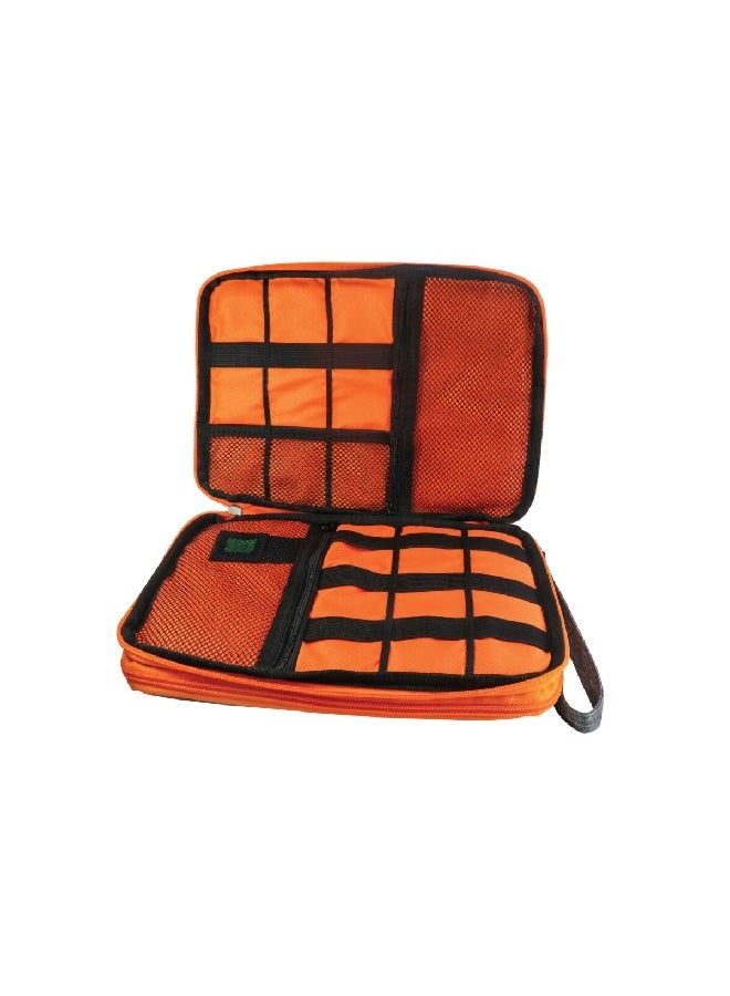 AUTOSMART Zipper Closure Double Layered Waterproof Travel Bag Orange and Black T23670 - Image 1