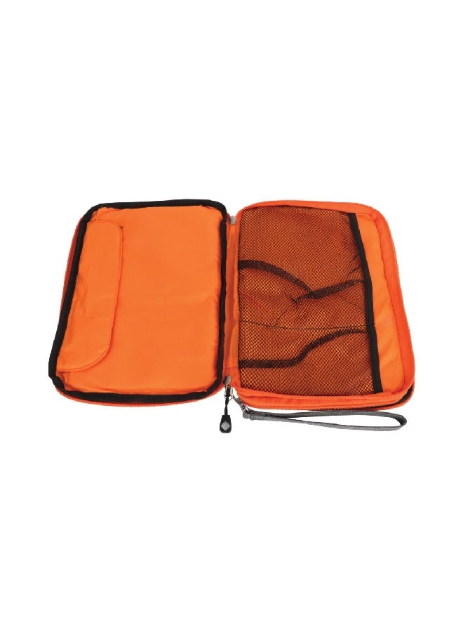 AUTOSMART Zipper Closure Double Layered Waterproof Travel Bag Orange and Black T23670 - Image 2