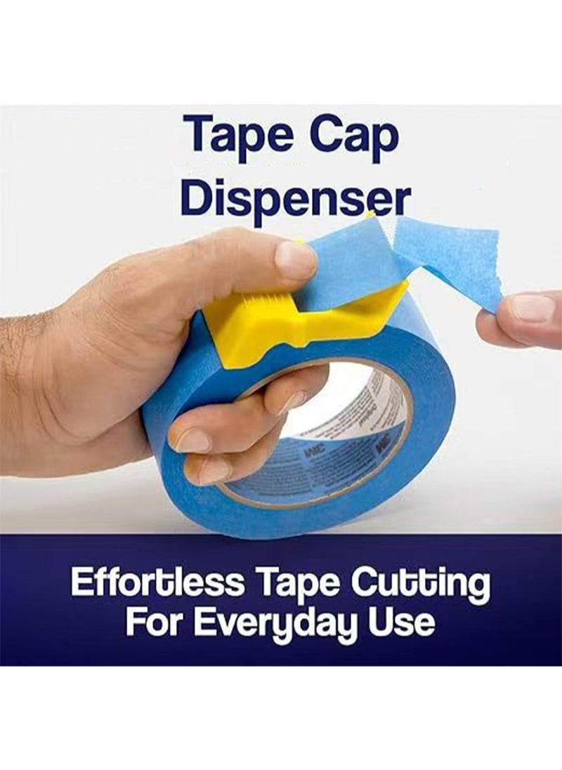 Apustim 3 Sizes Tape Covers Compact Tape Dispenser，Masking Tape And Painter Tape，DIY Painting Accessories，Tape Corners, Create Labels，Arts And Crafts Projects (Yellow)  - Image 2