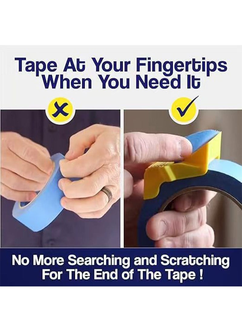 Apustim 3 Sizes Tape Covers Compact Tape Dispenser，Masking Tape And Painter Tape，DIY Painting Accessories，Tape Corners, Create Labels，Arts And Crafts Projects (Yellow)  - Image 4