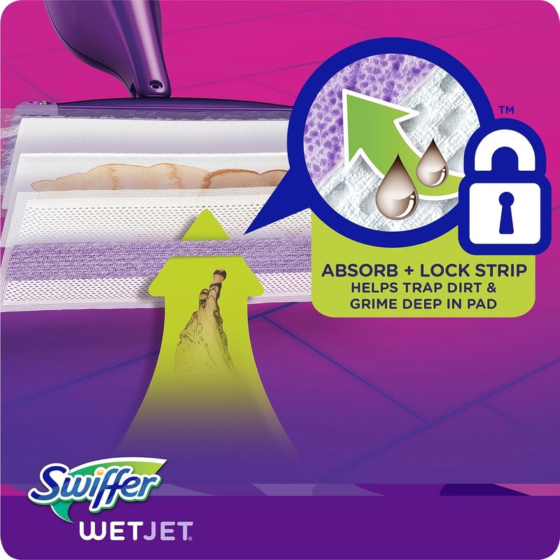 Swiffer WetJet Hardwood Floor Cleaner, Spray Mop Pad Refill, Multi Surface, 12 Count (Packaging May Vary) - Image 5