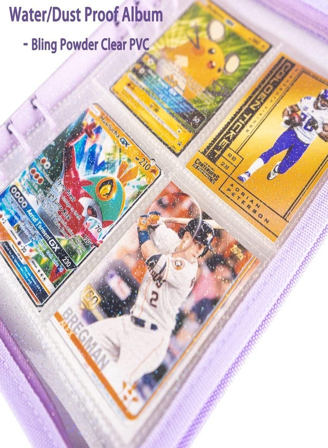 Careflection Photo Album Glitter Binder Photocard Book 6 Ring A5 Binder Photocard Holder Refillable with sleeves Compatible for Fujifilm Instax Mini Film/Polaroid Film/Kpop Photocard (Blue) - Image 5