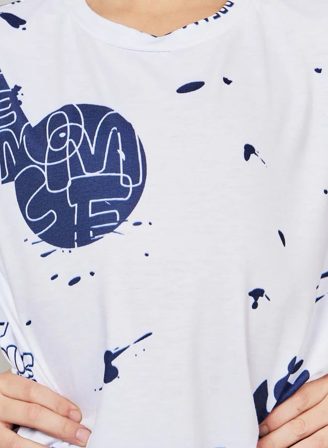 ستايلي Dream Come True Graphic Print T-Shirt & Shorts Set
