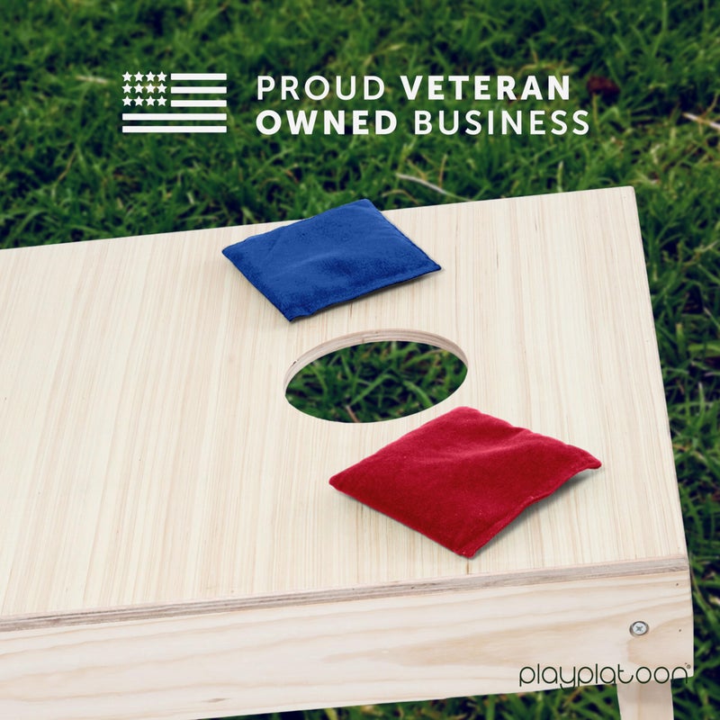 Play Platoon Premium Weather Resistant Duck Cloth Cornhole Bags - Set of 8 Bean Bags for Corn Hole Game - 4 Red & 4 Blue - Image 3