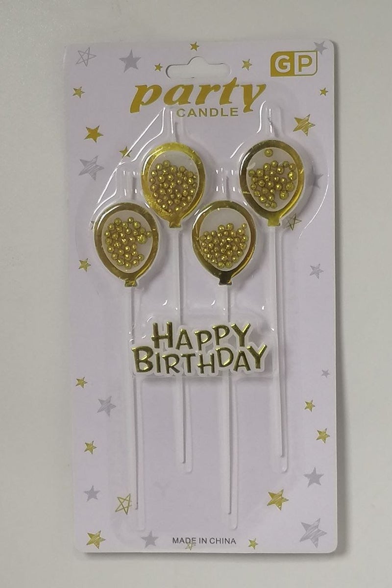شمعة بالون جليتر عيد ميلاد سعيد