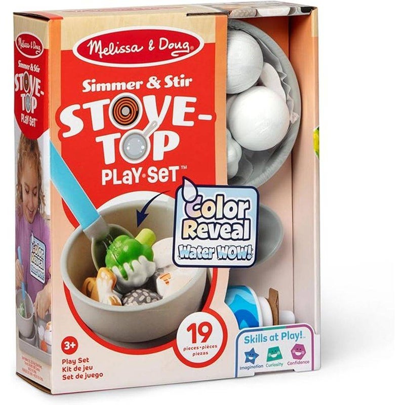 Melissa & Doug Water Wow! Simmer & Stir Stove Top Playset (19 Pieces) - Image 1