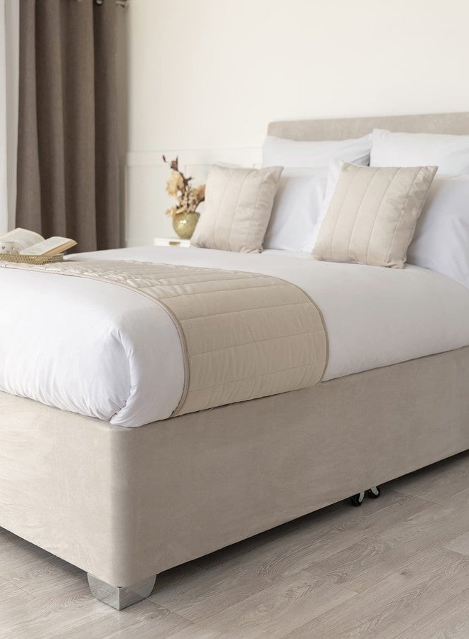 Belledorm Box Spring Cover - Transform Your Bed with This Fully Elasticated Faux Suede & Stretch Wrap-Around 4 Sides Bed Skirt (Linen, Queen/Queen XL) - Image 2