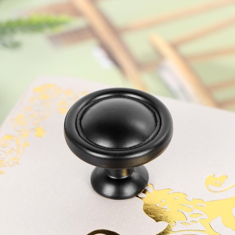 Matte Black Round Cabinet Knobs Kitchen Cupboard Pulls Wardrobe Handles 10Pcs Set - Image 5
