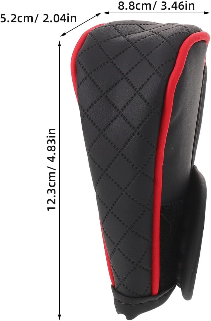 PU Leather Gear Shift Knob Sleeve for Cars - Universal Gear Stick Handle Protector - Dustproof Non-Slip Shift Knob Cover for Vehicle Interior Black and Red - Image 1