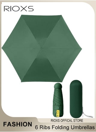 Portable Travel Umbrella with Storage Box Mini Umbrella with UPF 50+ UV Sun Protection Lightweight 6 Ribbed Compact Pocket Umbrella for Men Women Kids - pzsku/Z6F8CF30BA83E9B15B2A4Z/45/_/1727430263/95ff28c2-f842-4c4d-bf0a-e860e02ba46d