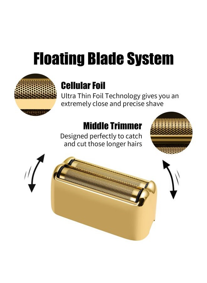 Amorka Replacement Foil and Cutters for BaBylissPRO Barberology Double Foil Shaver, Replacement Foil for BaBylissPRO Barberology FXFS2 Shaver, Golden - Image 3