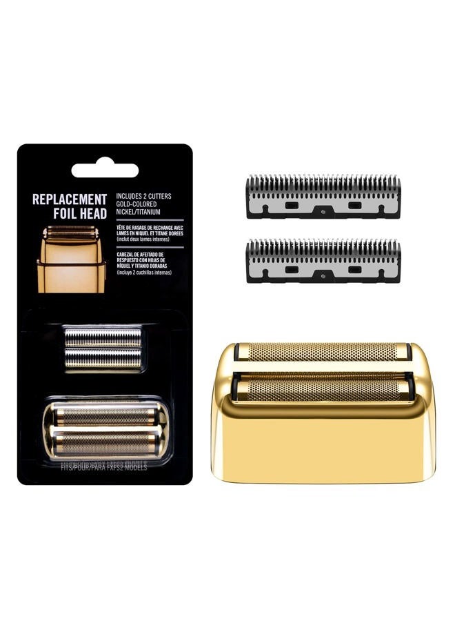 Amorka Replacement Foil and Cutters for BaBylissPRO Barberology Double Foil Shaver, Replacement Foil for BaBylissPRO Barberology FXFS2 Shaver, Golden - Image 1