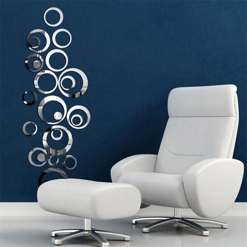 3D Mirror Sticker Silver Acrylic Corrosion-resistant Safe Material - Space-expanding Decorative Effect Round Mirror Sticker for Home Wall Ceiling Furniture Flat Surfaces - Image 3