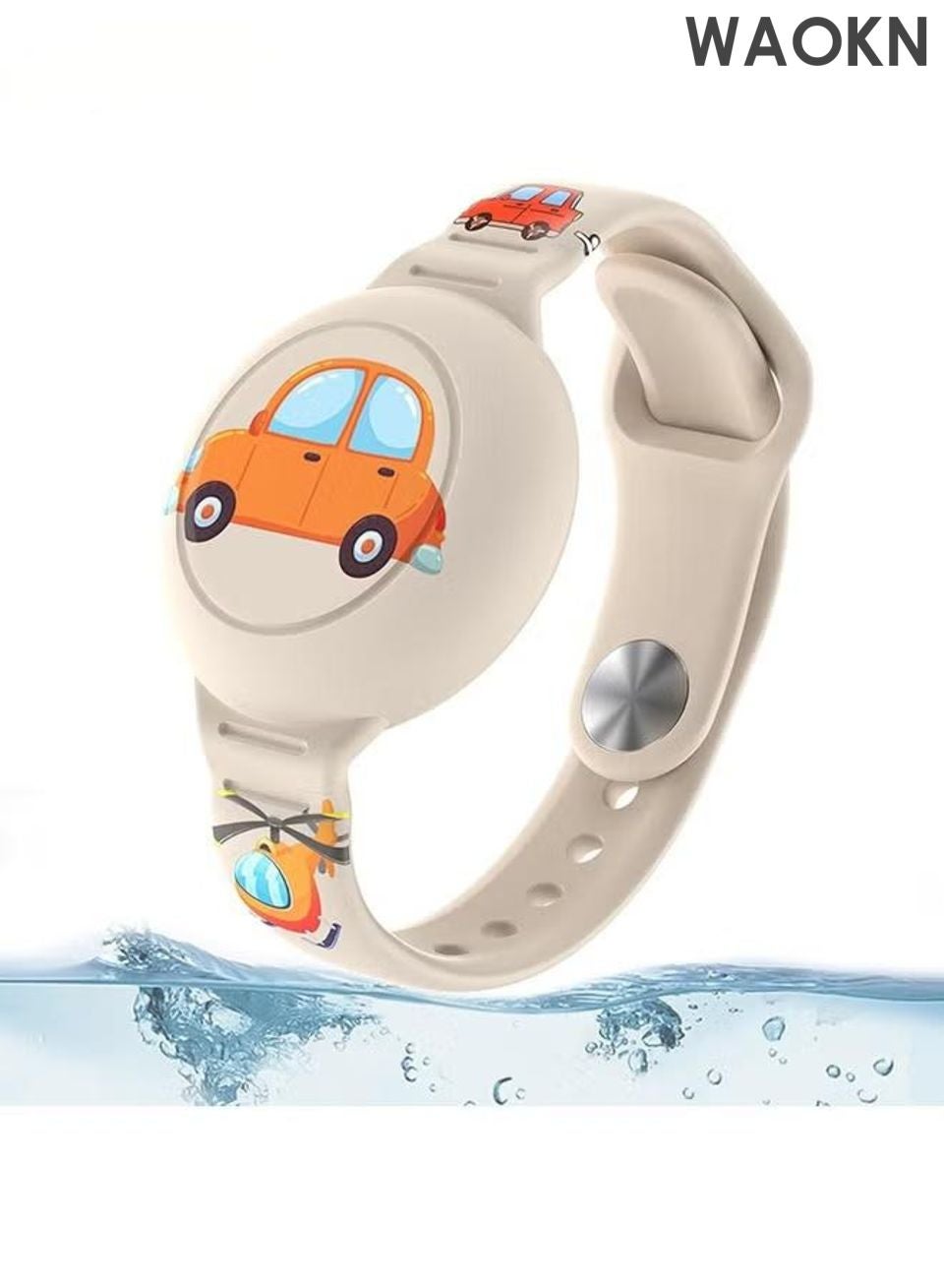 WAOKN Children's AirTag anti loss positioning protective case, waterproof and cute cartoon children, with soft silicone full coverage anti loss wristband, children's AirTag wristband accessories with locator silicone wristband.