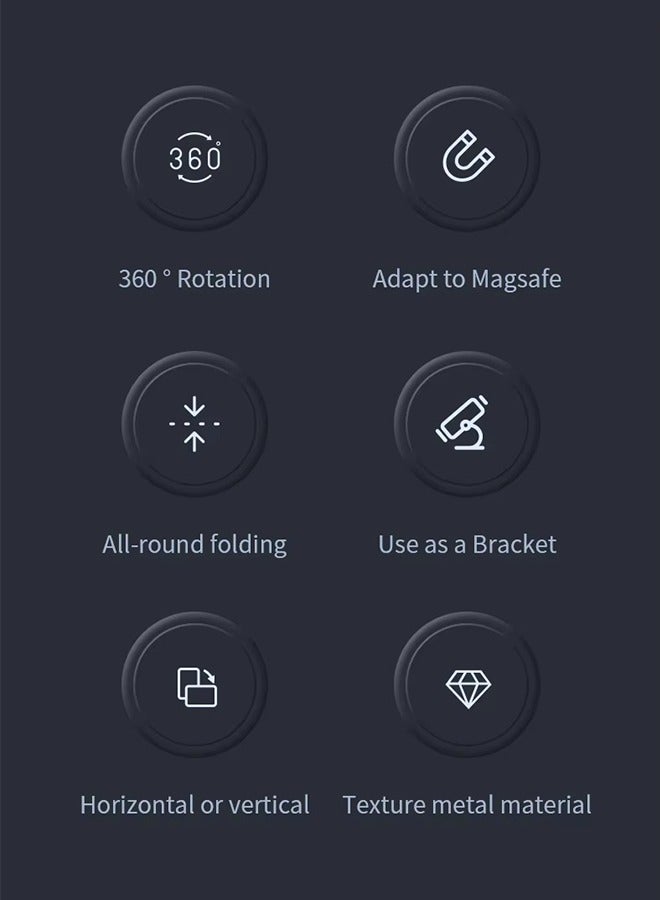 Smartphone holder with a magnetic ring for MagSafe Dual-Side Magnetic technology. It serves as a removable gym phone grip with a kickstand, compatible with iPhone 16/15/14/13/12  series and magnetic car mounts  - Image 2