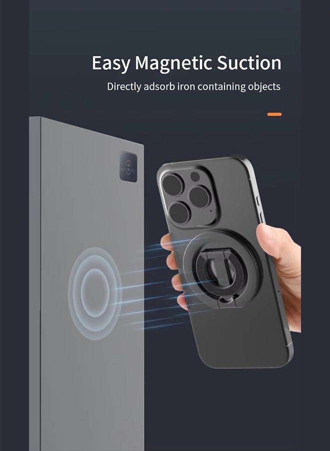Smartphone holder with a magnetic ring for MagSafe Dual-Side Magnetic technology. It serves as a removable gym phone grip with a kickstand, compatible with iPhone 16/15/14/13/12  series and magnetic car mounts  - Image 3