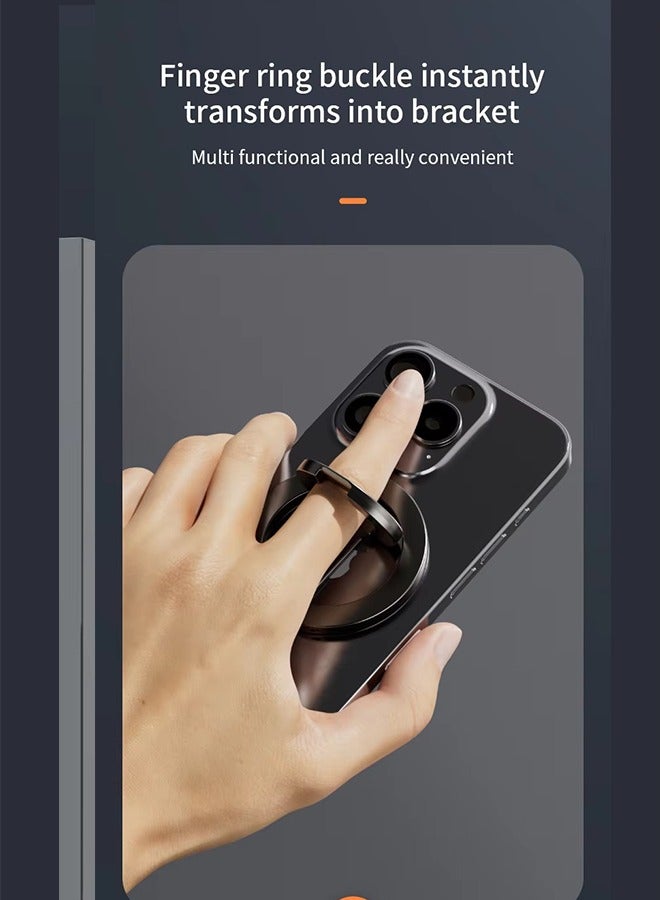 Smartphone holder with a magnetic ring for MagSafe Dual-Side Magnetic technology. It serves as a removable gym phone grip with a kickstand, compatible with iPhone 16/15/14/13/12  series and magnetic car mounts  - Image 4