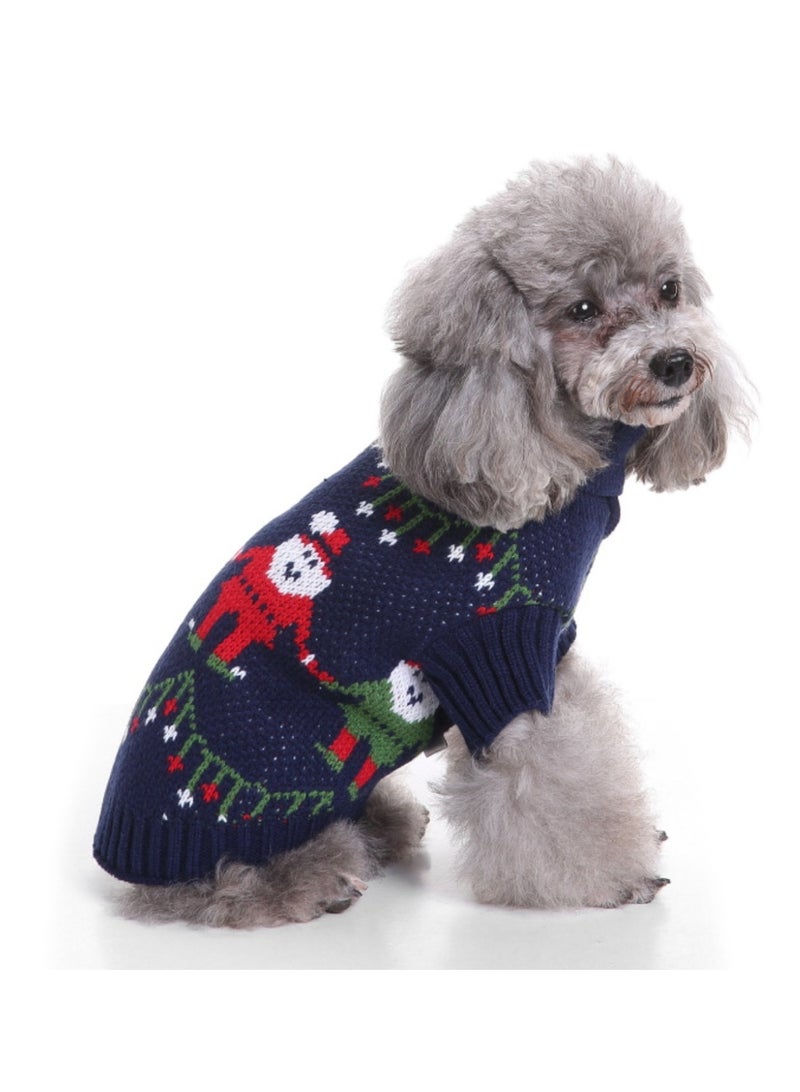 Christmas Dog Sweaters for Small, Medium Dogs - Soft, Warm Turtleneck Sweaters for Outdoors Playing，Blue - Image 1