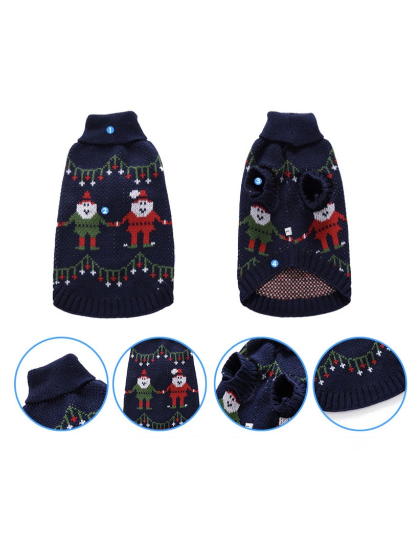 Christmas Dog Sweaters for Small, Medium Dogs - Soft, Warm Turtleneck Sweaters for Outdoors Playing，Blue - Image 2