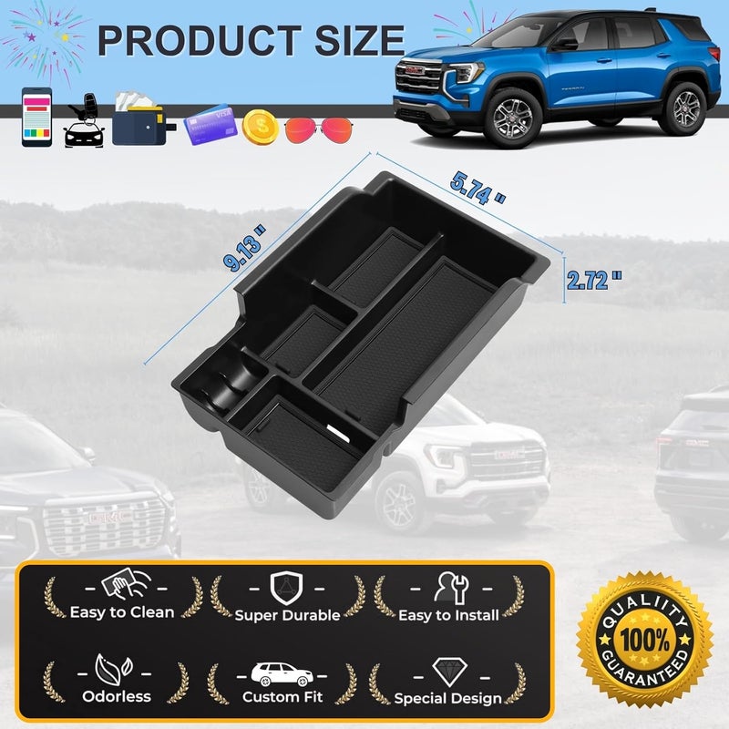 Qlhshop صندوق تنظيمي للوحة الوسطى لسيارة GMC Terrain (Elevation Denali At4) لعامي 2026 و2025، منتجات إكسسوارات داخلية للوحة الوسطى، مكان لتخزين العملات - Image 5