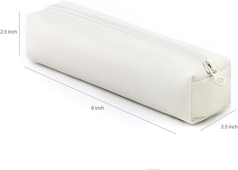 Dobmit Portable Pencil Case Organizer Big Capacity Pen Pouch - cream white - Image 3