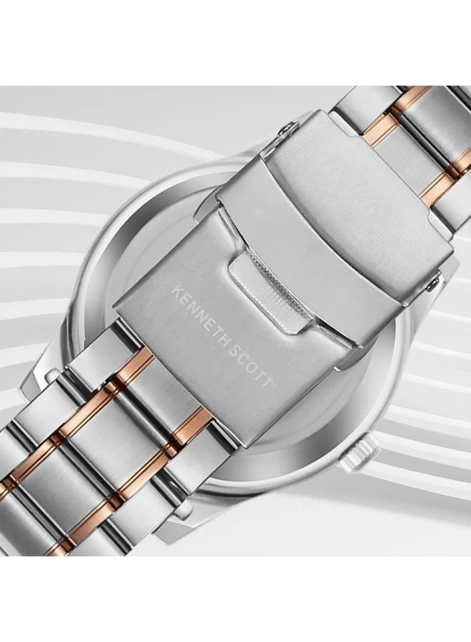 Kenneth Scott White Men's Stainless Steel Analog Watch K23029-KBKW - 38 mm for Men | Best Price UAE