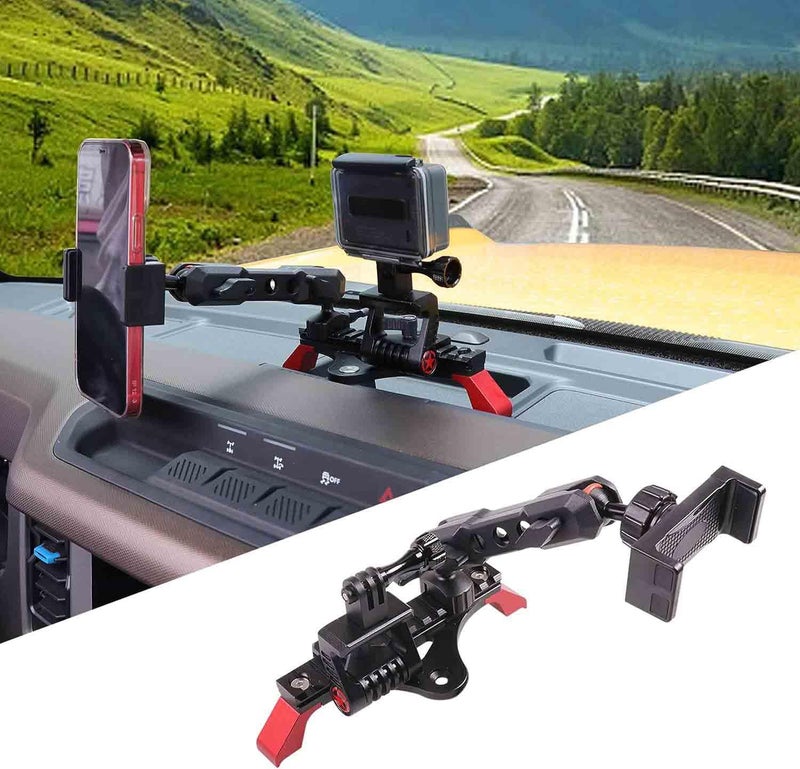 حامل هاتف JHDTOGO GoPro مع سكة منزلقة متوافق مع iPhone قابل للتعديل من سبائك الألمنيوم ومواد ABS سهل التركيب