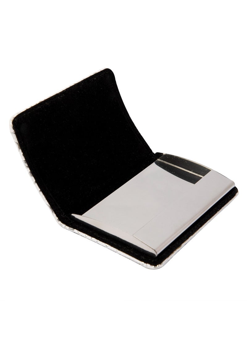 Biggdesign Biggdesign White Leather Cover Business Card Holder  - Image 2
