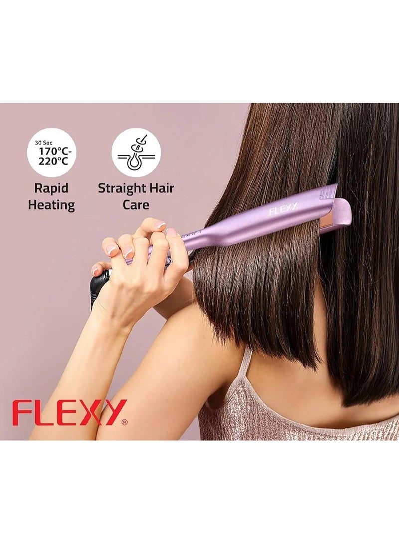 فليكسي مكواة فرد الشعر FLEXY FHS233ST Keratina Pro مع علاج جوز الهند وعصا تجعيد الشعر العصرية - جودة صالون التجميل في المنزل - Image 4