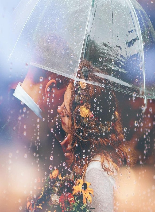 Kvittra 16 Pack Clear Wedding Umbrellas, Bulk Transparent Auto Open Stick Umbrellas, Waterproof Large Canopy Umbrella with White J Hook Handle for Wedding Bride Groom Photography Golf Outdoor - Image 5