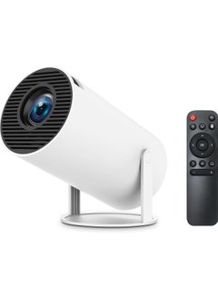 ABJ HY 300 Pro Ultra-Bright 4K Mini Projector – Portable with 200 ANSI Lumens, 2.4/5G WiFi, Bluetooth 5.0, Auto Keystone Correction – Up to 150'' Screen, 180° Flip, Android 11.0, Modern Round Design, HDMI & USB Compatible with iOS, Android, Laptops, TV Sticks, PS5, and Many More Devices.  - Image 1