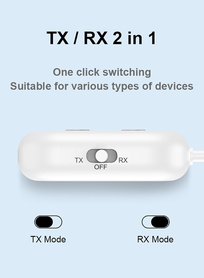 DUNISO 2-in-1 Bluetooth 5.3 Transmitter Receiver,Dual Link 3.5Mm Aux Audio Adapter,Wireless Bluetooth Transmitter Audio Adapter,For Up To 2 Headphones,Durable and Resistant to Bending，for in-Flight TV Airplanes Gym Car PC - Image 4